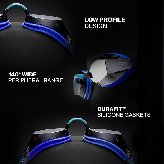 TYR Blackops 140 EV Racing Swim Goggles for Men and Women, Anti-Fog Competitive Swimming Goggles
