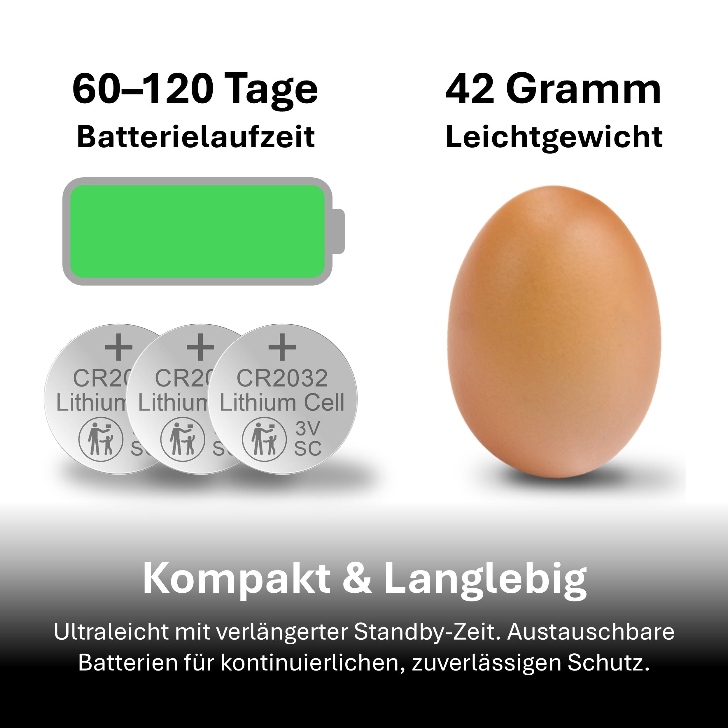 EESENS Dual Alert Guardian Alarmanlage mit Fernbedienung - 110dB Sirene & 240m kabelloser Diebstahlalarm - Diskret & Wetterfest für Fahrrad, Motorrad, Camping & mehr