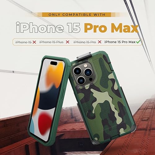 Miniatura 9 de MOTIVE Funda para iPhone 15 Promax con clip para cinturón, funda magnética compatible con Magsafe, resistente, grado militar de cuatro capas, a