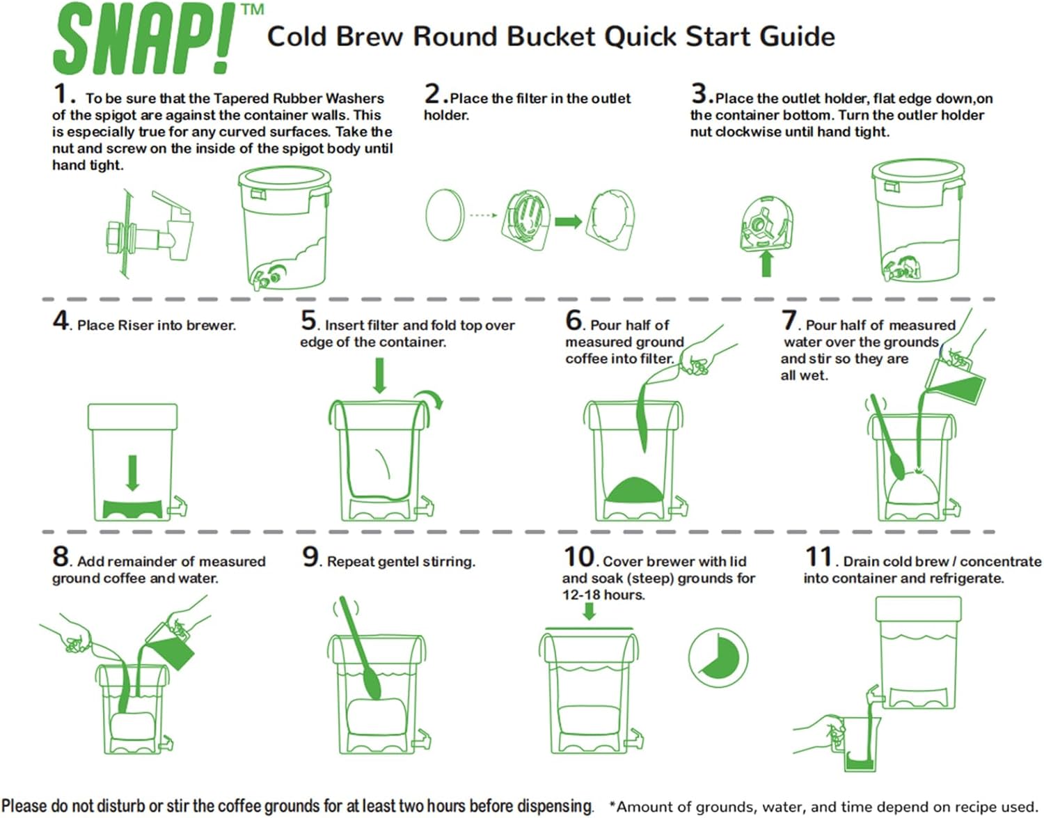 Snap! Cold Brew Do-it-Yourself Kit, 22L/5 Gallon Capacity, Instructions, Black/white, Cold Brew Coffee Set, BVCBRBDIK02