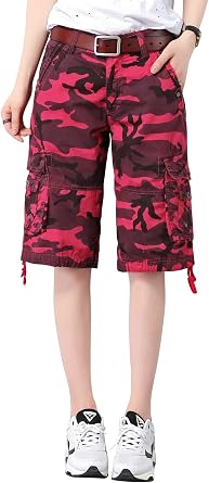 chouyatou Pantalón corto de carga para mujer Active Loose Fit camuflaje  Ribstop Sarga Bermuda Cargo : Ropa, Zapatos y Joyería - Amazon.com