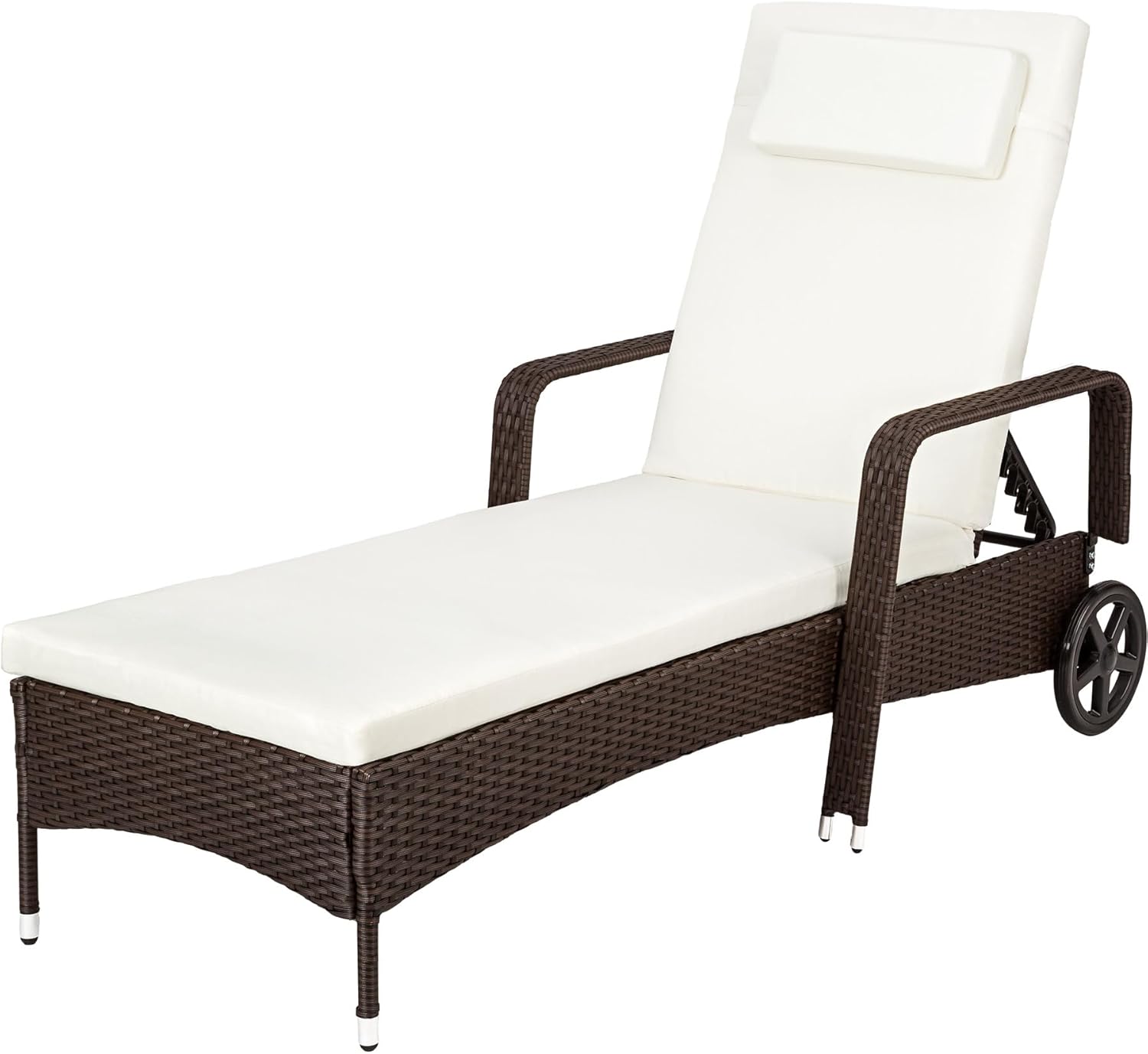 TecTake Rattan day bed sun canopy lounger recliner garden furniture