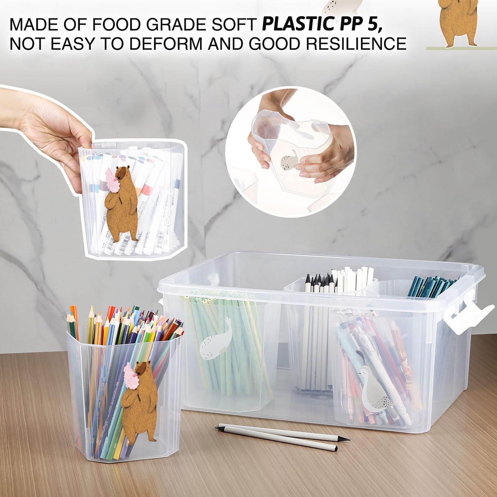 Greentainer 16l Plastic Storage Bins With Lids Pack Art