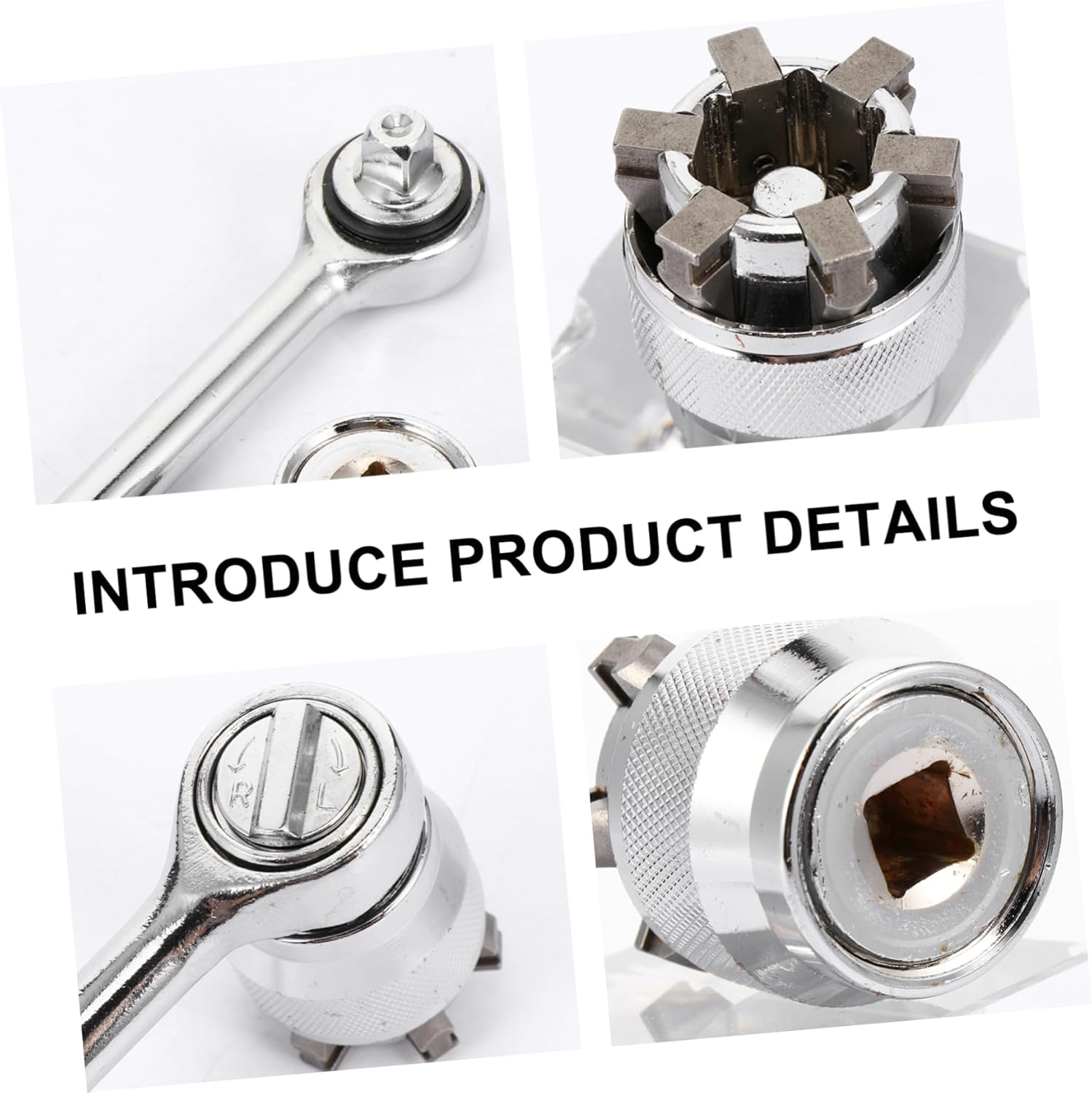 POPETPOP 4pcs Adjustable Socket Wrench All-fitting Tool for and Removal of Damaged Rusty Compatible