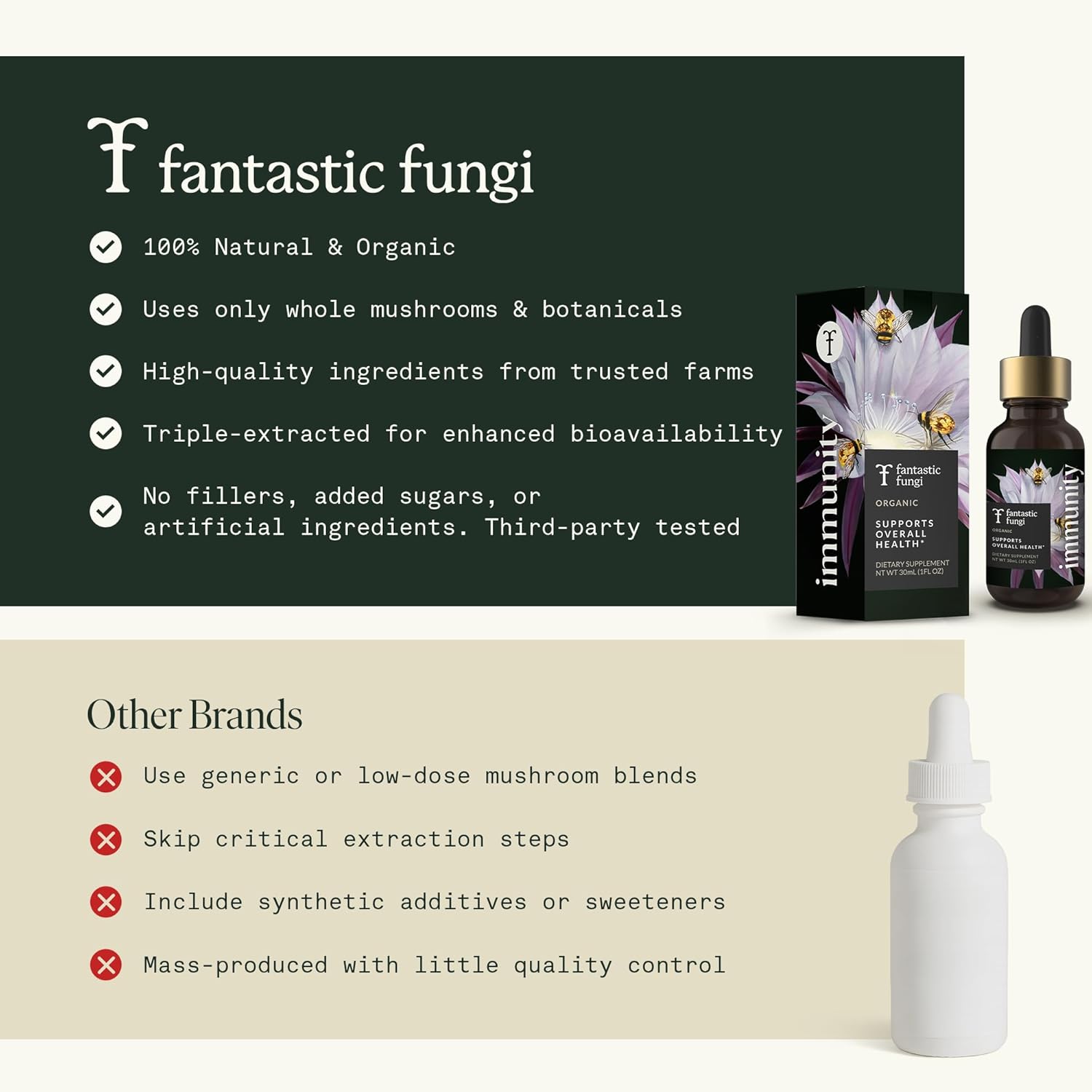 Fantastic Fungi Mushroom Extract Drops - Immunity Elixir with Turkey Tail Mushroom Extract, Maitake, Elderberries, Chaga & Astragalus - 5-in-1 Organic Immune Support Supplement, 30 Servings, 1 fl oz - Image 8