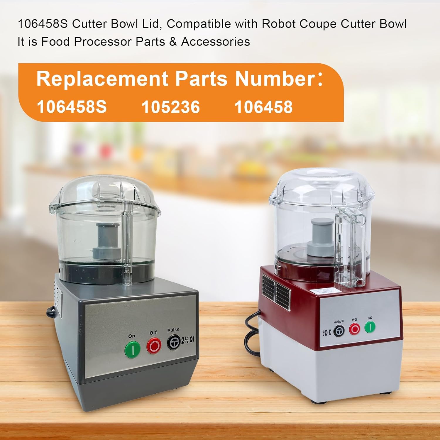 106458S Cutter Bowl Lid (Clear), for Robot Coupe Food Processor Replacement Parts & Accessories - Fits Cutter Mixer Models R100B, R100BCLR, R101B, R2, R2 Dice, R2 Ultra Dice, R2N-ULTRA