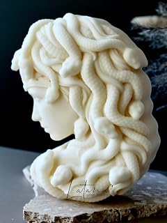 LATANA: Medusa Candle | Gorgon Medusa Head with Snakes |Shaped Candle | Sculptural Candle |Home Decor |House Warming Gift for Her |Woman with snakes (Lavender Scent)
