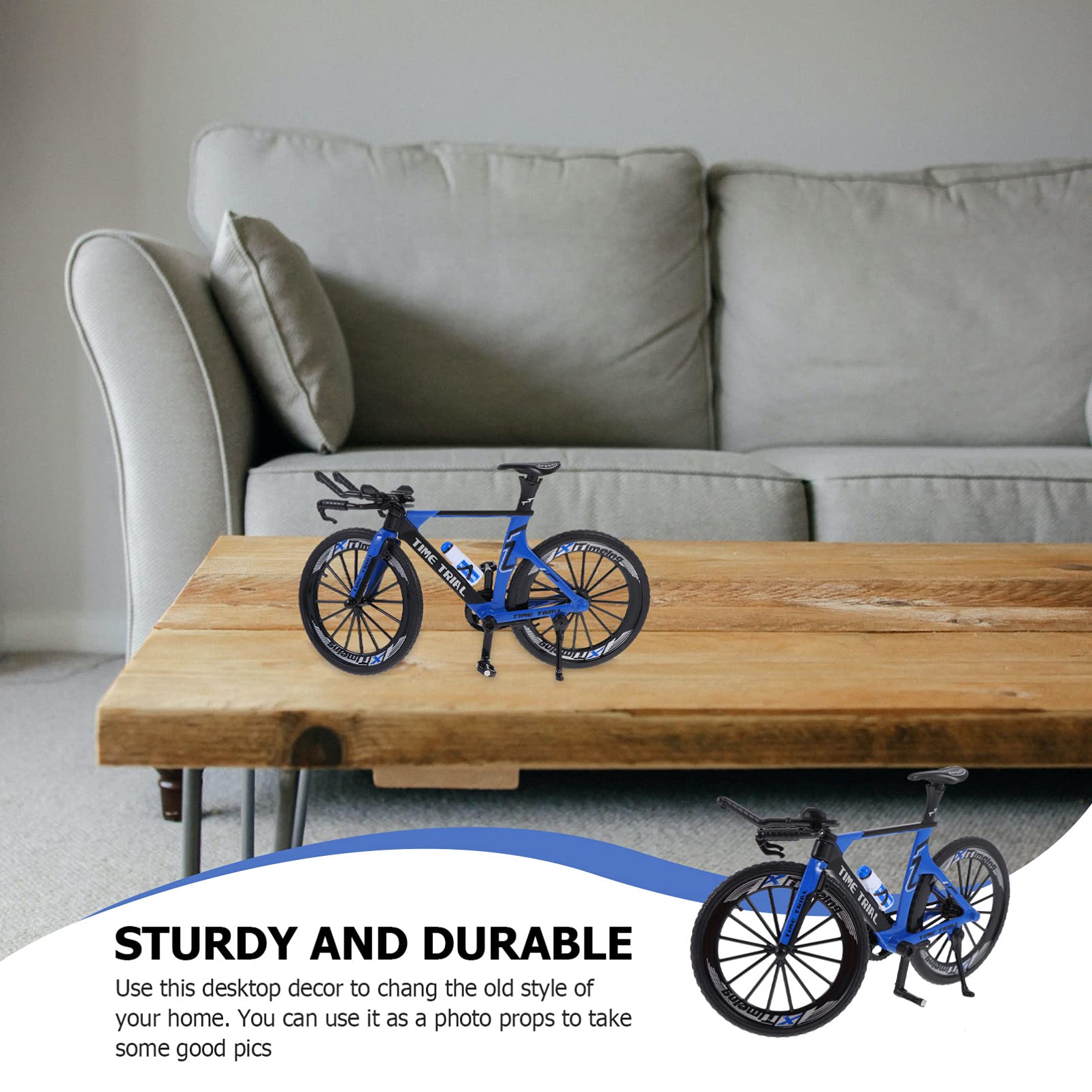 Toyvian Modello in miniatura per bicicletta da corsa, decorazione da tavolo, decorazione creativa, per casa, ufficio, 7,09 x 3,94 x 1,97 cm, regalo per gli appassionati di ciclismo