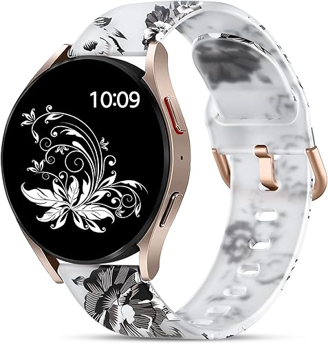 Miniatura 25 de GEAK Compatible con Samsung Galaxy Watch 7 Band/Galaxy Watch 6 Band/Galaxy Watch 5 Band, 20mm Bandas de Silicona Brillantes Relucientes con Púrpura