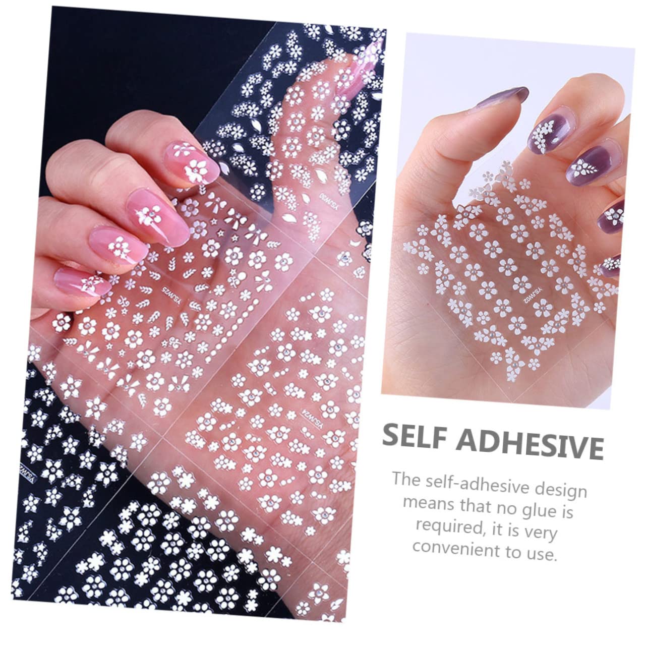 BESTYASH 5 Set Adesivi Per Unghie Decorativi Stile Decalcomanie Fiori Facili Applicare Per Manicure Te Per Casa E Salone 30 Fogli*5