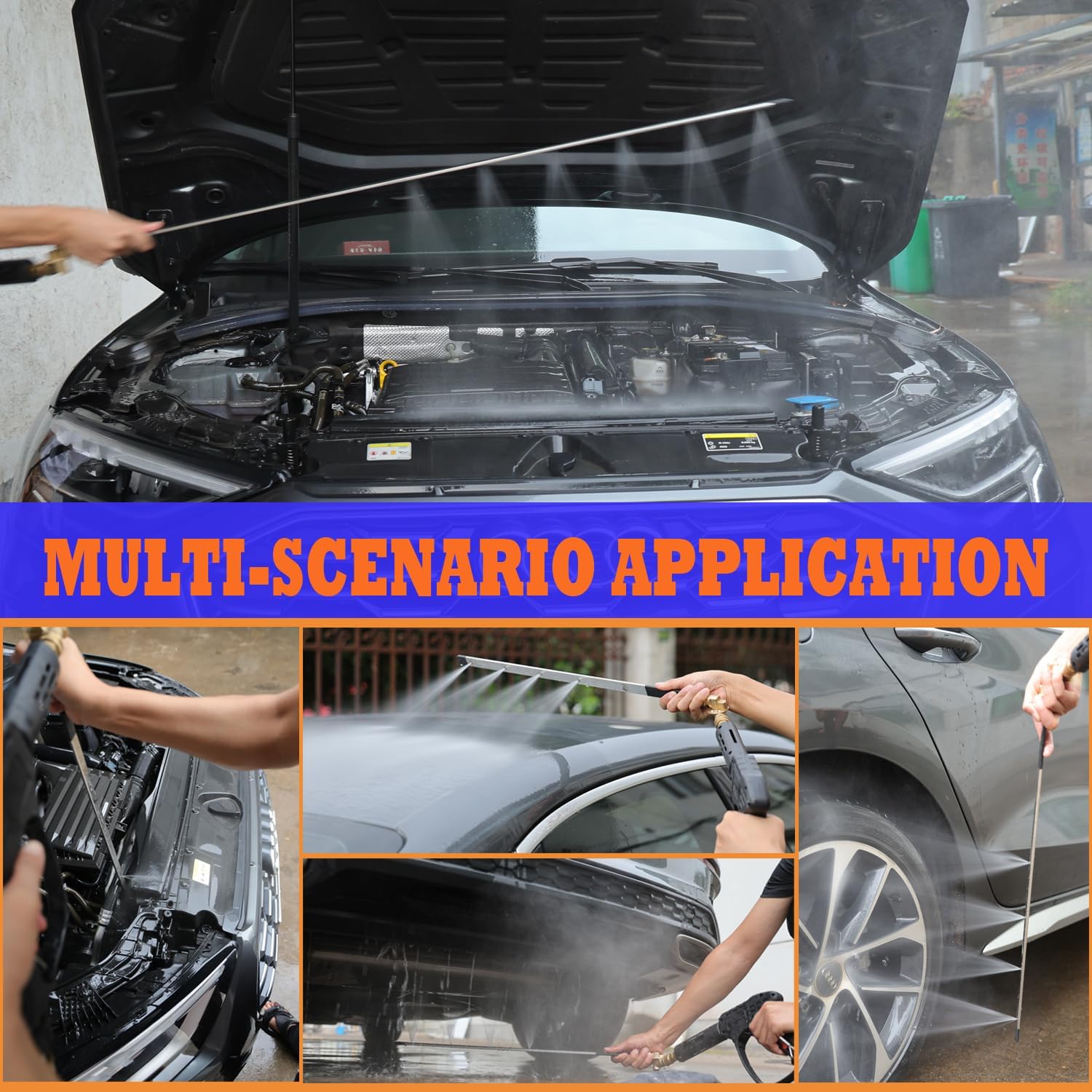 40 Inch Pressure Washer Wand for Car Radiator Cleaning Tools, Car Water Tank Cleaning Wand for Pressure Washer & Pressure Air Pump Flush Radiator Cleaning Wand Power Washer Wand with 6 Nozzle Tips