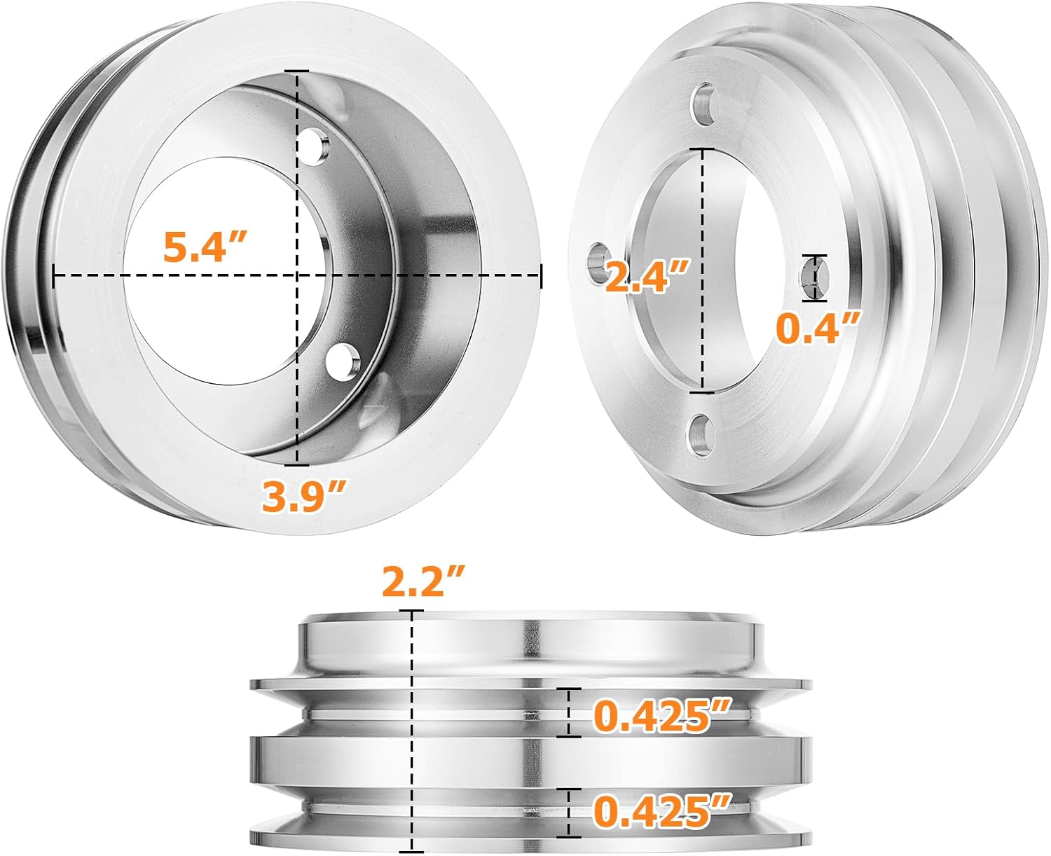 WeiSen 2 Groove 2V Crankshaft Pulley V-Belt Compatible with Ford 1969-UP Small Block 302 351w 351C 351W 351M 400 V8 5.0L