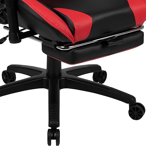 Miniatura 384 de Flash Furniture Juego de escritorio para juegos negro y silla de carreras blanco/negro con soporte para tazas, gancho para auriculares y soporte