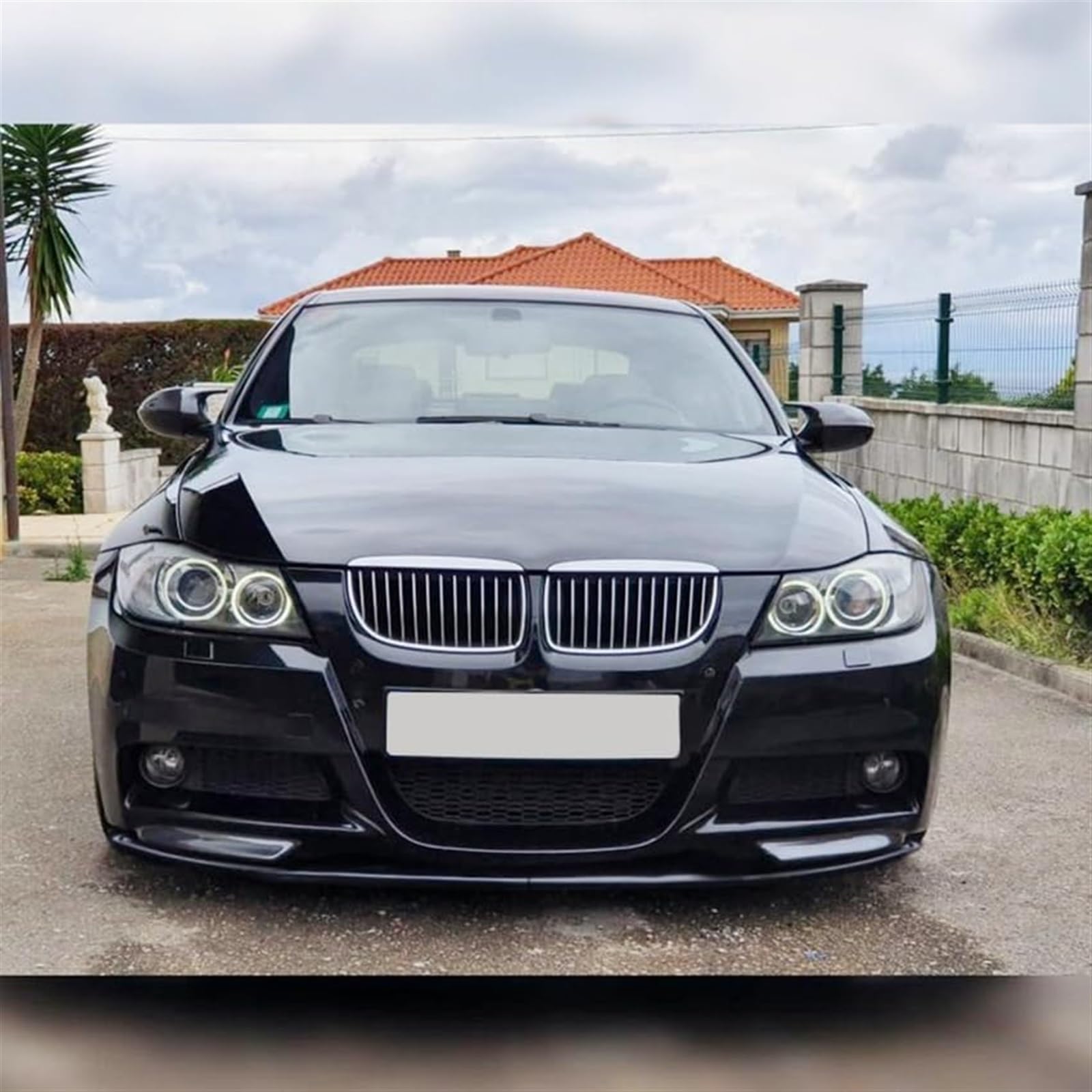 Zestaw zderzaka przedniego Spoiler Splitter Canard Lip Splitter zderzaka, dla, serii 3 E90 E91 M-Tech 2005-2008 Akcesoria samochodowe Przednie spoilery Przedni spoiler(BLACK Gloss Black Lip)
