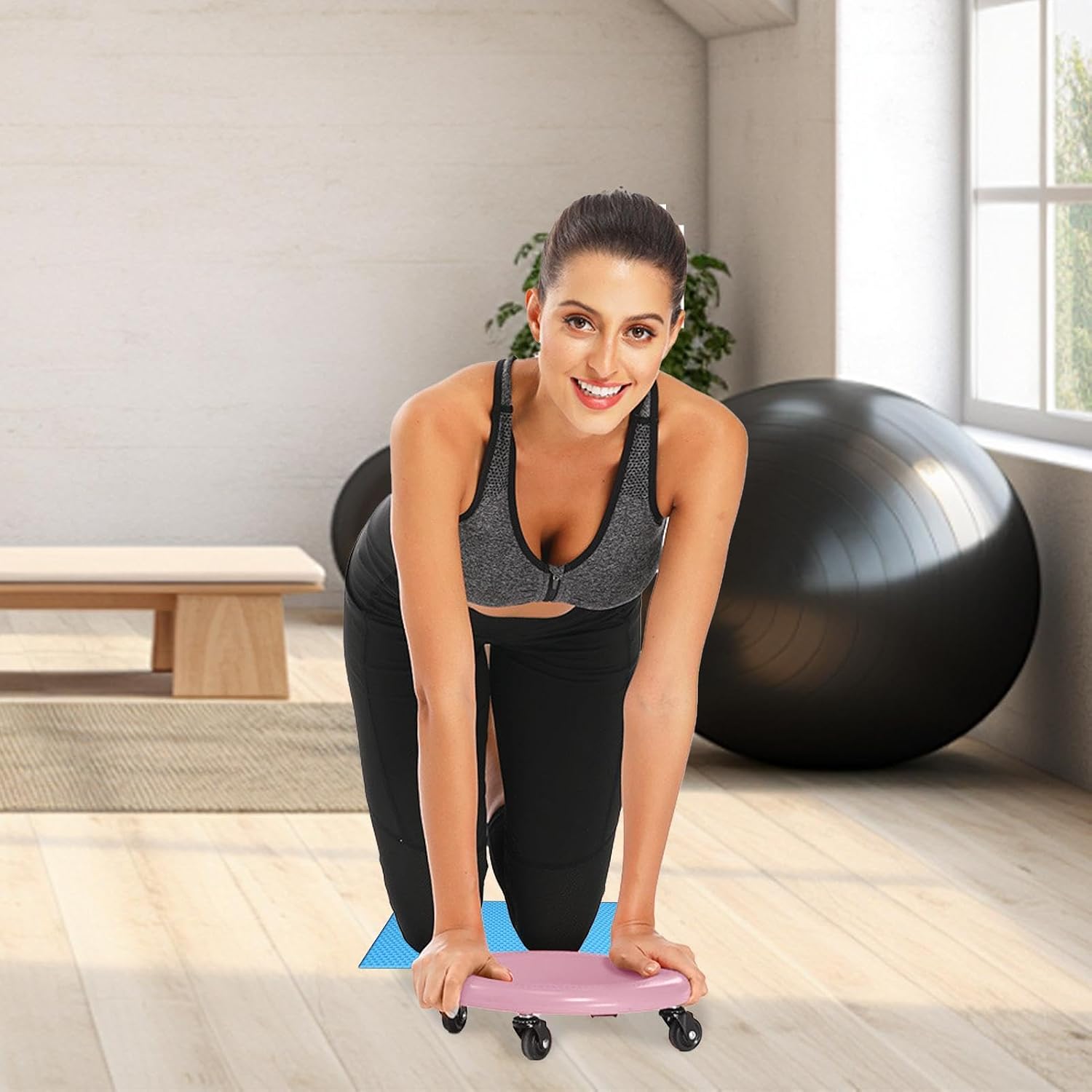 Abdominal Exercise Slider | Abs Workout Equipment With Knee Pad | Fitness Roller Wheel for Core Workout, 360 Degree Rotatable