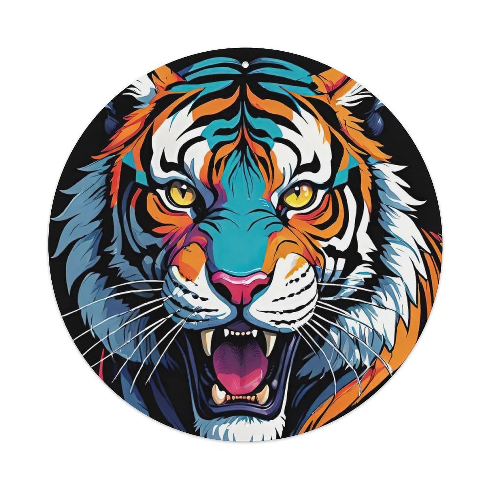 Animal Vibrant Tiger Roar Metal Tin Sign