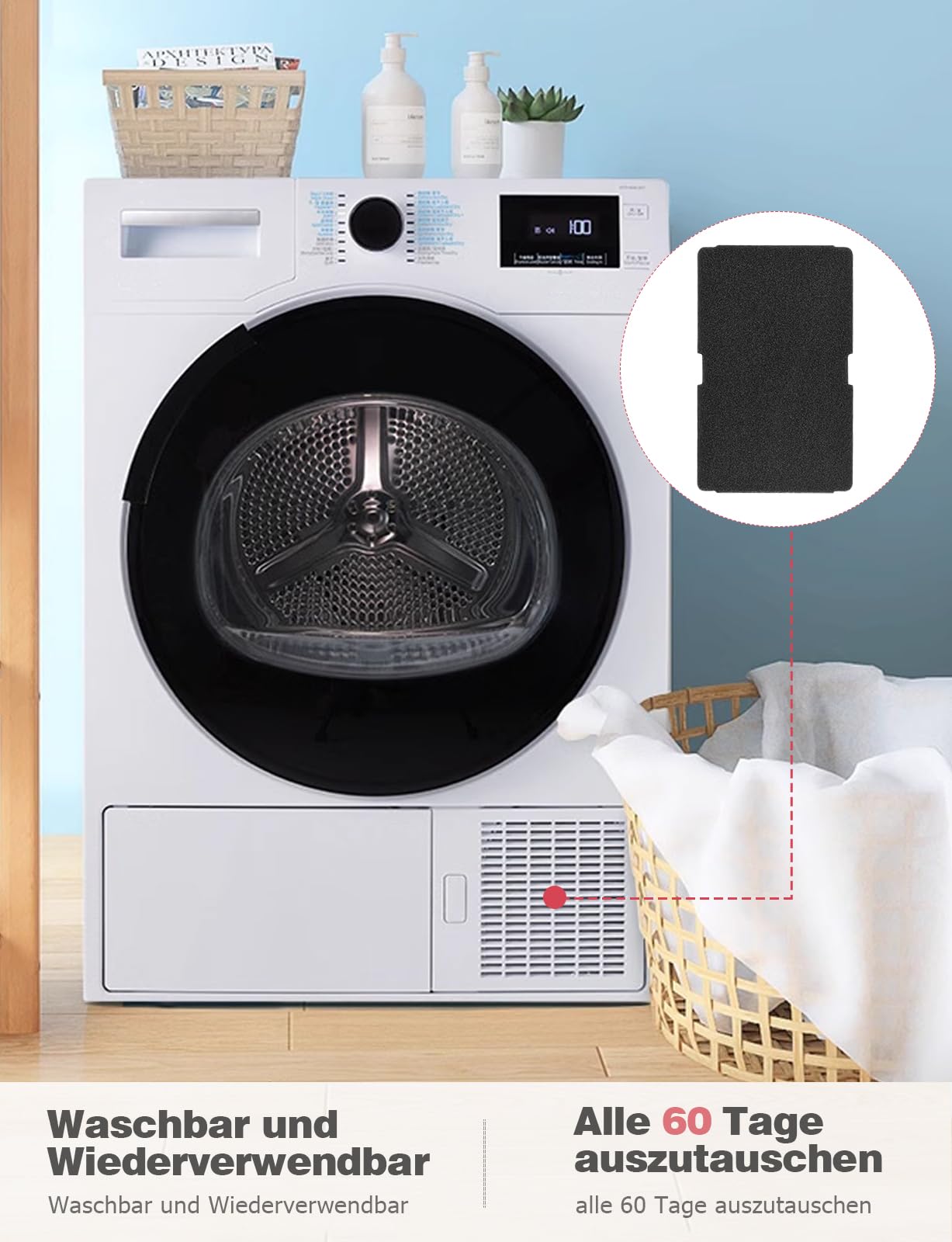 3x Filtro a schiua copatibile con Beko per asciugatrice Filtro base 3x Filtro a schiua copatibile con Beko per asciugatrice Filtro base