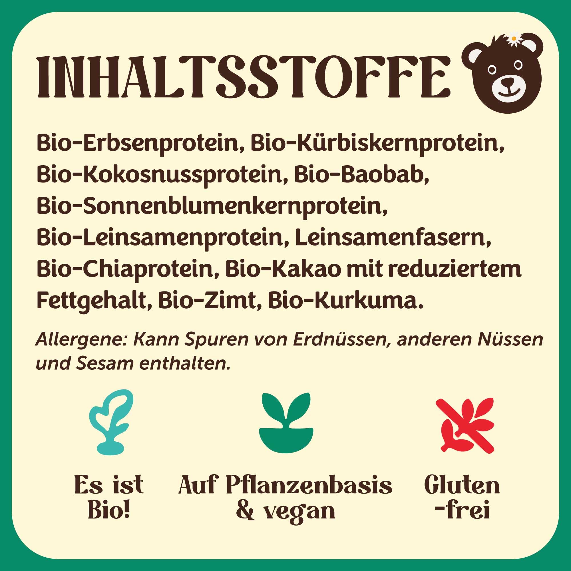 Boho Bio Veganes Proteinpulver (1kg - ohne Dosierlöffel) - ohne Süßungsmittel, ohne Aromen, ohne Gluten, Laktosefrei, Mehrkomponenten Vegan Protein