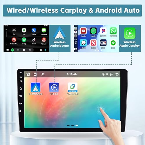 Vista 4 de [8-Core 4+64G] Hikity Android 15 Estéreo de coche para Subaru Outback Legacy 2010-2014 Carplay inalámbrico Android Auto, 9 pulgadas pantalla táctil