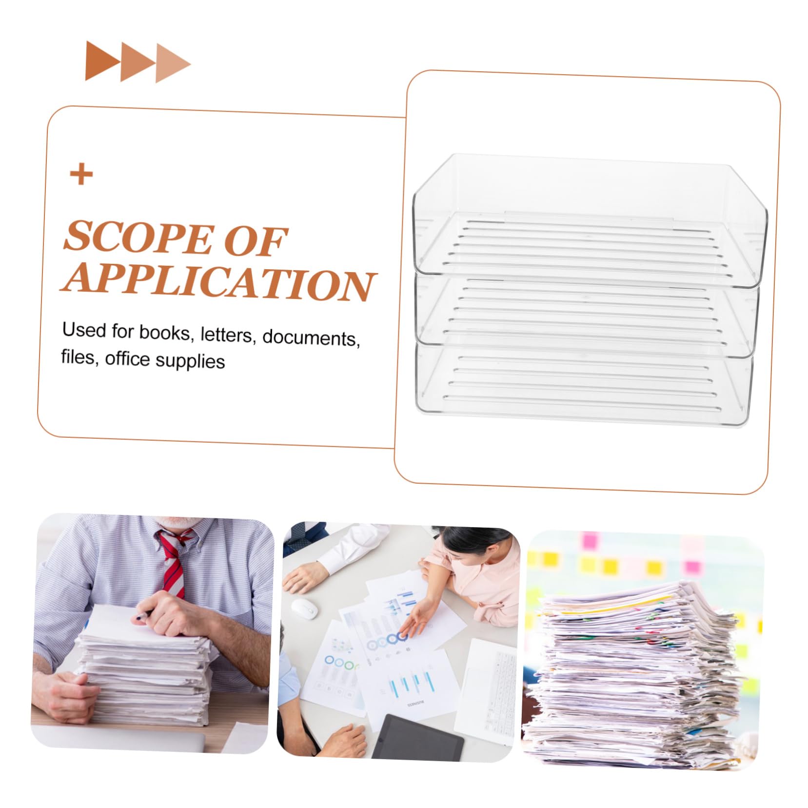 SHOWERORO 3nivel Organizador De Escritorio Bandeja De Almacenamiento Transparente Para Cartas y Archivos