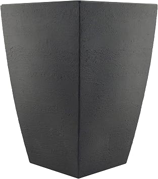 Tusco Products MSQT19SL Modern Square Garden Planter, 19-Inch, Slate