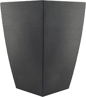 Tusco Products MSQT19SL Modern Square Garden Planter, 19-Inch, Slate