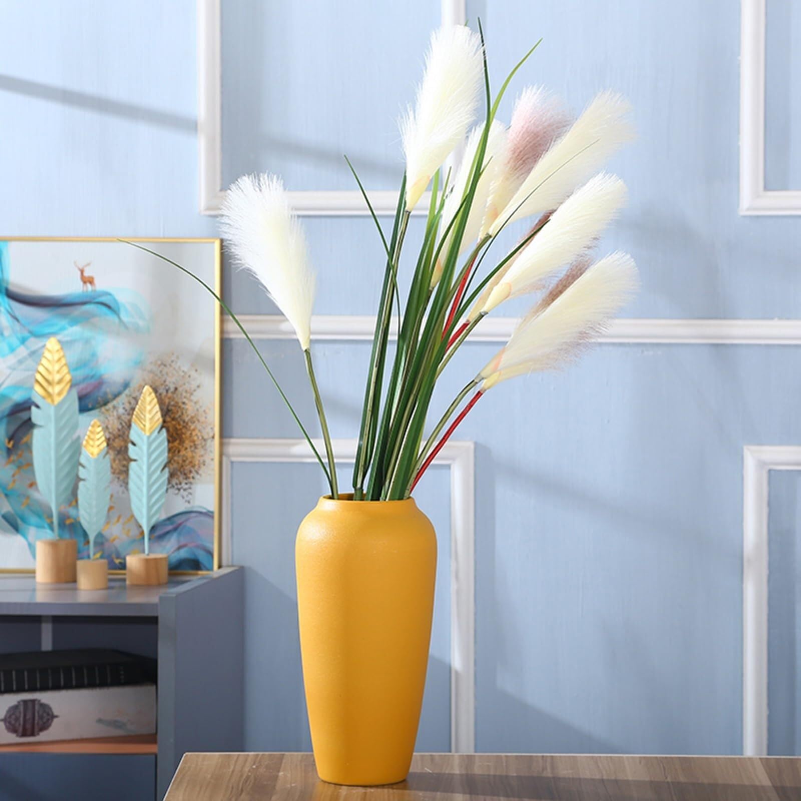 Vasi per fiori Vaso in ceramica Decorazione vaso di fiori secchi retrò for l'arredamento del centro studi soggiorno Centrotavola(21 * 21 * 6CM)