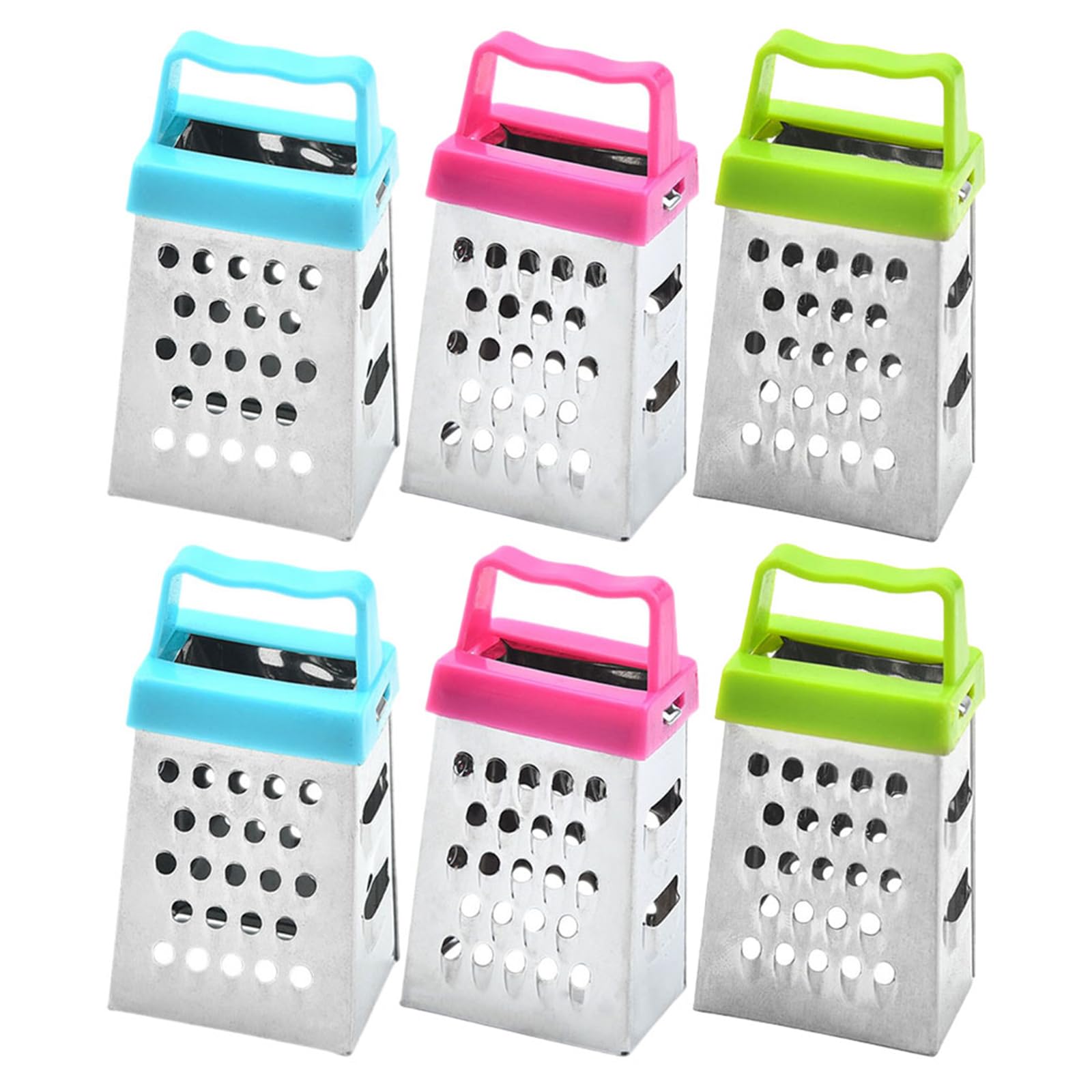Ciieeo 6pcs Mini Cheese Grater, Stainless Steel Small Box Graters Vegetable Grater Food Shredder Lemon Zester Kitchen Small Graters for Cheese Gingers Potatoes