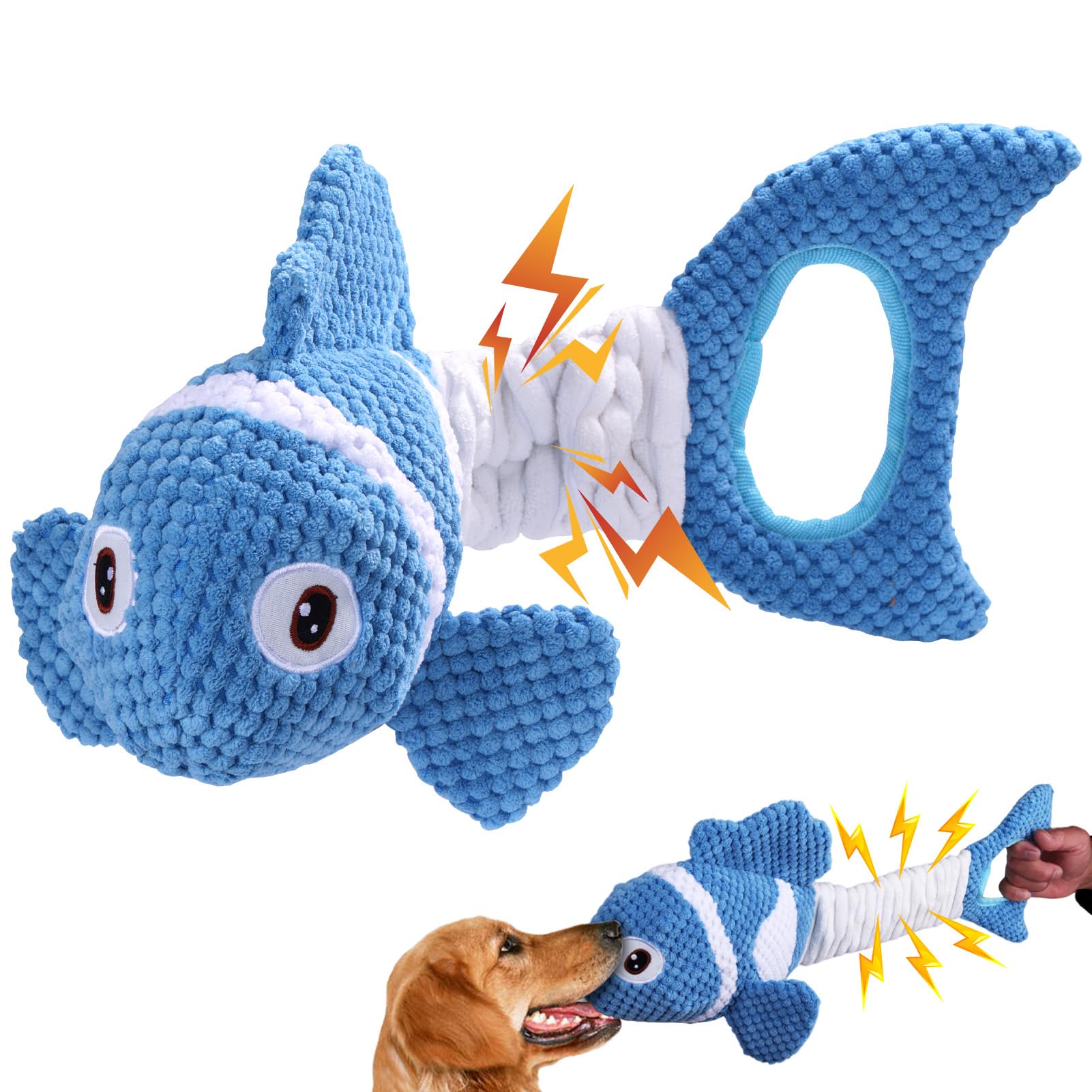 Molantaule Squeaky Dog Toys - Plush Toy, Durable, Stretchy, Keeps Dogs Busy, Interactive Dog Toys Stress Release Game for Boredom Suitable for Small
