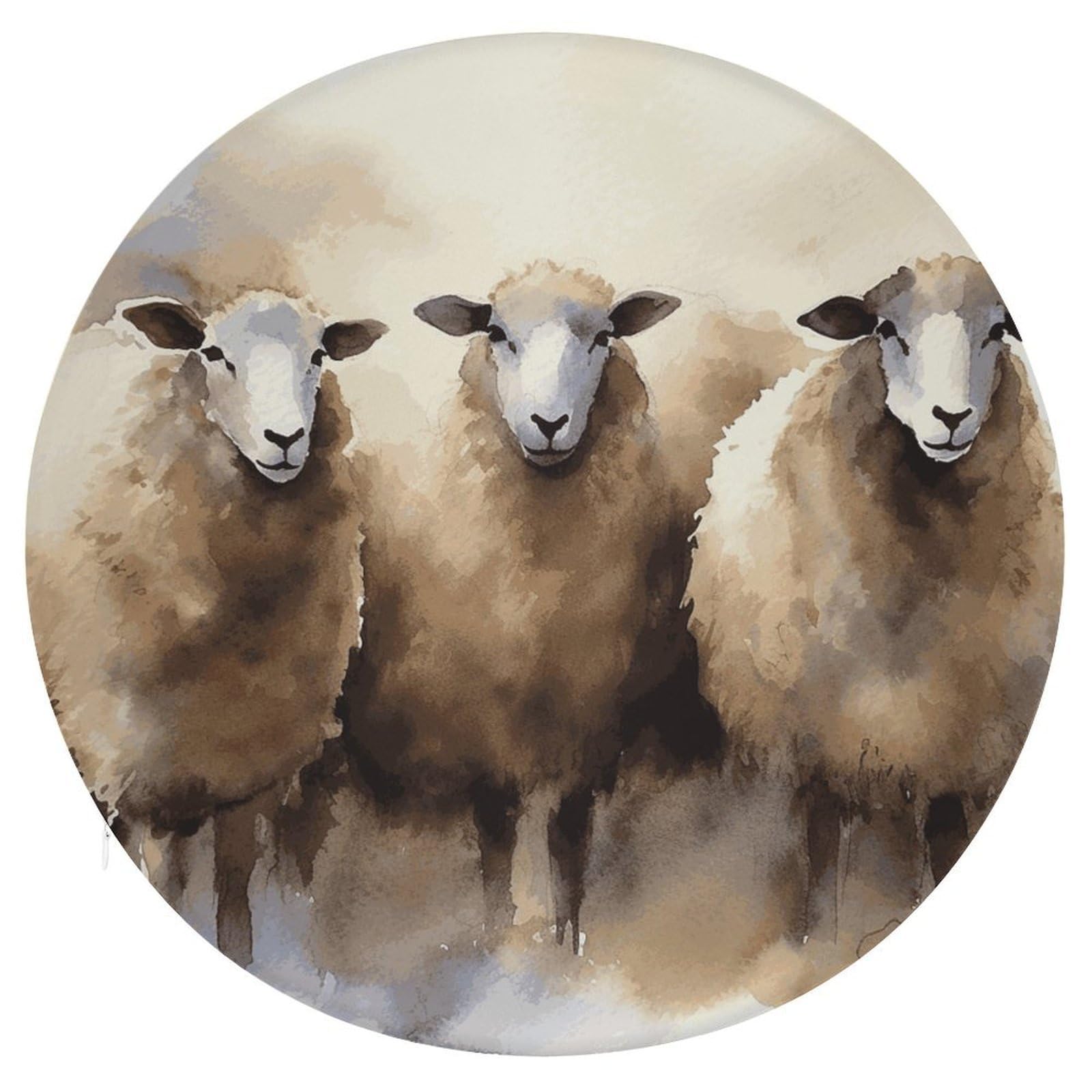 Adfgyerh Style Sheeps Watercolor Cushion Memory Foam Pillow Core，Seat Cushion Detachable Design，Chair Cushions Suitable For All Seasons, And Can Be Used In Offices, Dining Rooms, Homes, And Other Settings.
