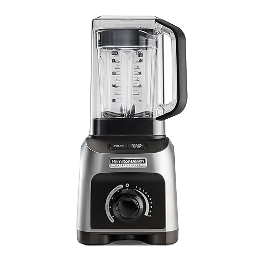Hamilton Beach Professional Quiet Shield Blender, 1500 Watts Peak Power, 32oz BPA Free Jar, 4 Programs & Variable Speed Dial for Smoothies, Ice Crush, Puree, Silver (58870)