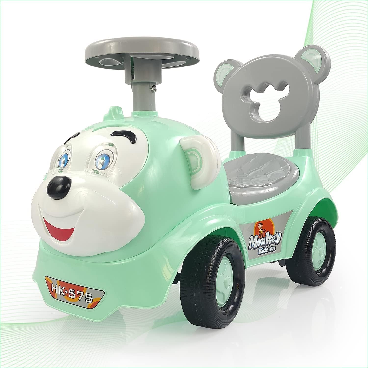 Evoshine Morty Baby Kids Ride On Toy with Music, Sound, Lights, Backrest and Comfortable Seat for Entertainment, Learning and Activity for 1-5 Year Old Boys and Girls (Grey) (B0CKZ6ZLZ6) Amazon Price History, Amazon Price Tracker