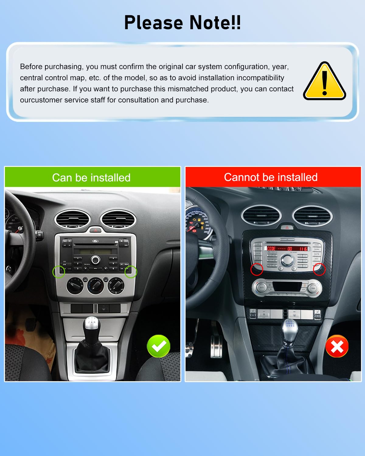 NHOPEEW 2+64G Autoradio per Ford Transit Fiesta Focus Galaxy Mondeo Fusion per Kuga C-Max S-Max Connect con Carplay&Android Auto - 7 pollici Radio Supporto WiFi GPS SWC + Backup Camera&Mic