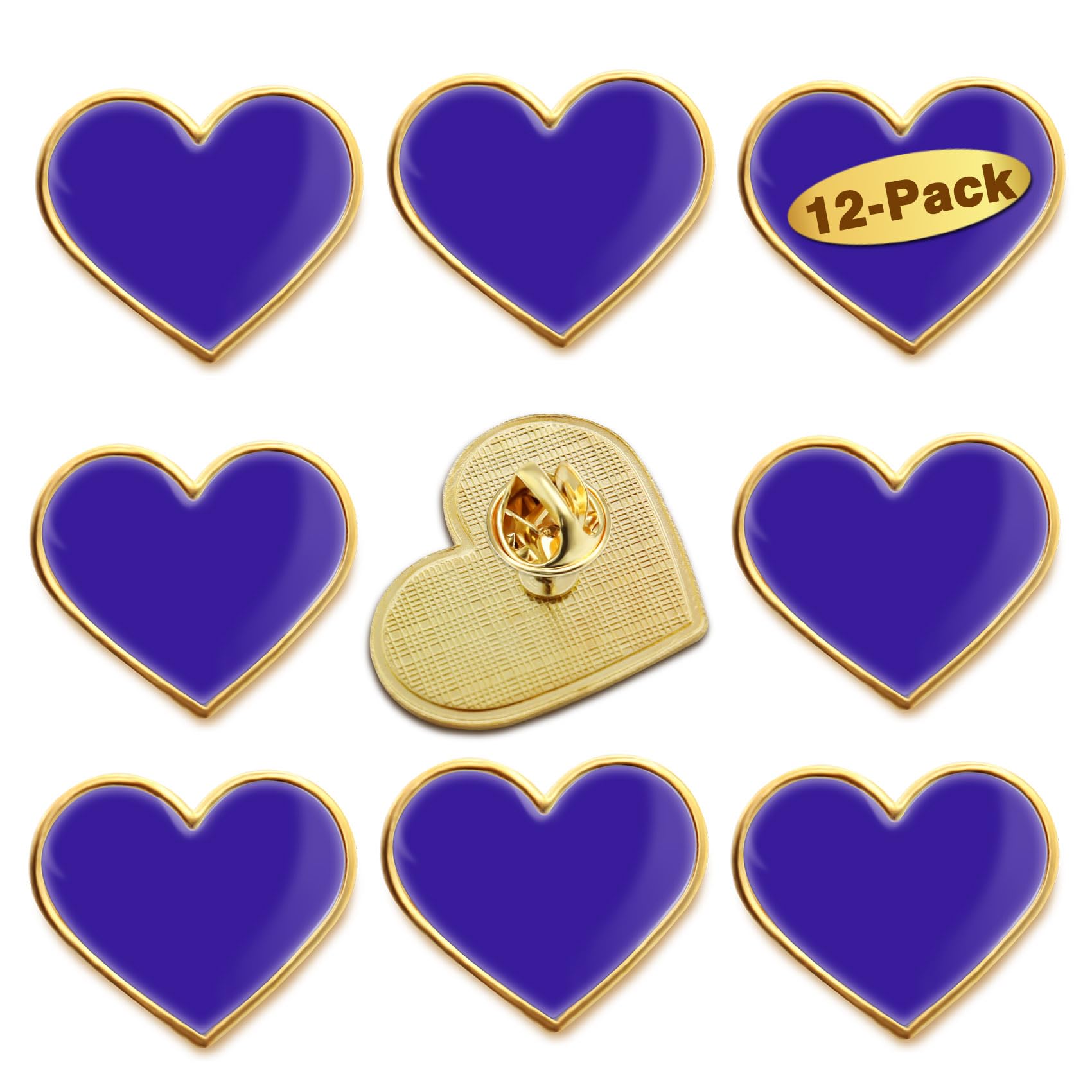 12/25/50/100Pcs Multicolor Heart Love Lapel Pins Bulk - Metal Heart Health Brooch Badge For Men Women Clothes Bags Hats