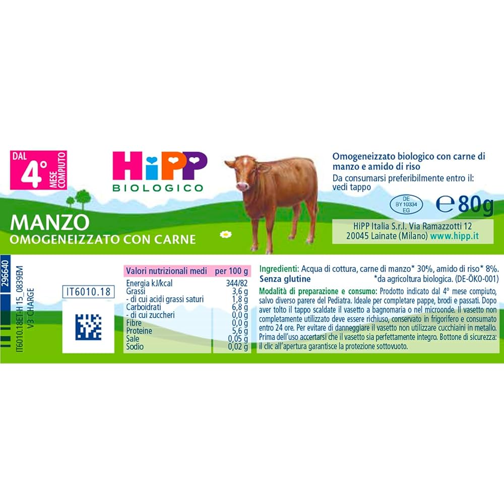 Omogeneizzato Hipp Vitello Bio - 24 Vasetti Da 80g Per Svezzamento, Senza Glutine E Sale - Foto 11