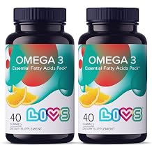 LIVS Vegan Omega 3 Gummies Plant Based Omega 3 6 9 from Flaxseed Oil Heart Health, Brain Function, Joint & Eye Support No Fishy Aftertaste Non-GMO, Pectin-Based, Kosher & Halal 80 Count