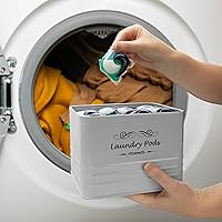 Vista 6 de ELITAPRO Soporte para cápsulas de lavandería - Moderno contenedor de cápsulas de lavandería de granja - Contenedor de cápsulas de detergente