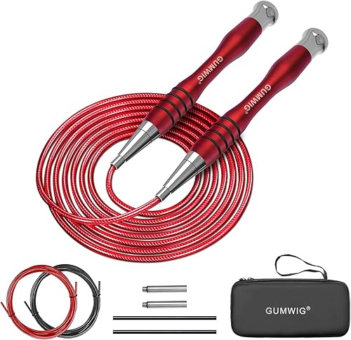 Miniatura 1 de High Speed Jump Rope for Adults Men Women, Double Under Jumping Ropes for Workout Fitness Professional Training Boxing, Weighted Skipping Workout