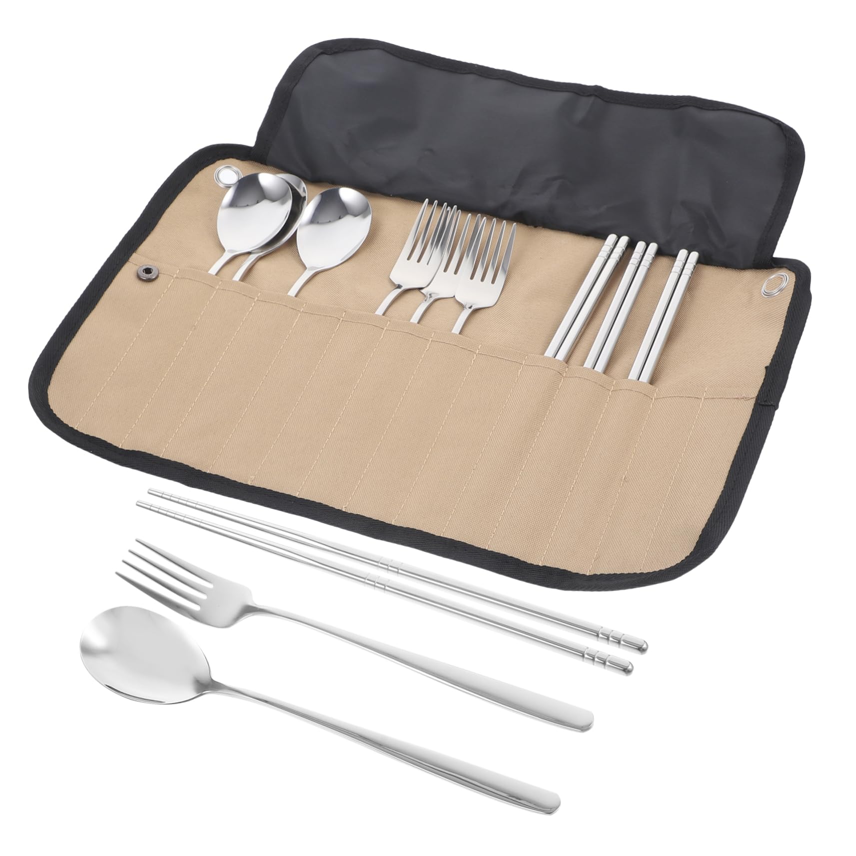 BESTonZON Posate Da Campeggio Utensili Da Tavola Portatili Custodia Organizer Per Stoviglie Da Picnic e Barbecue Adatto Per Uso Esterno e Interno
