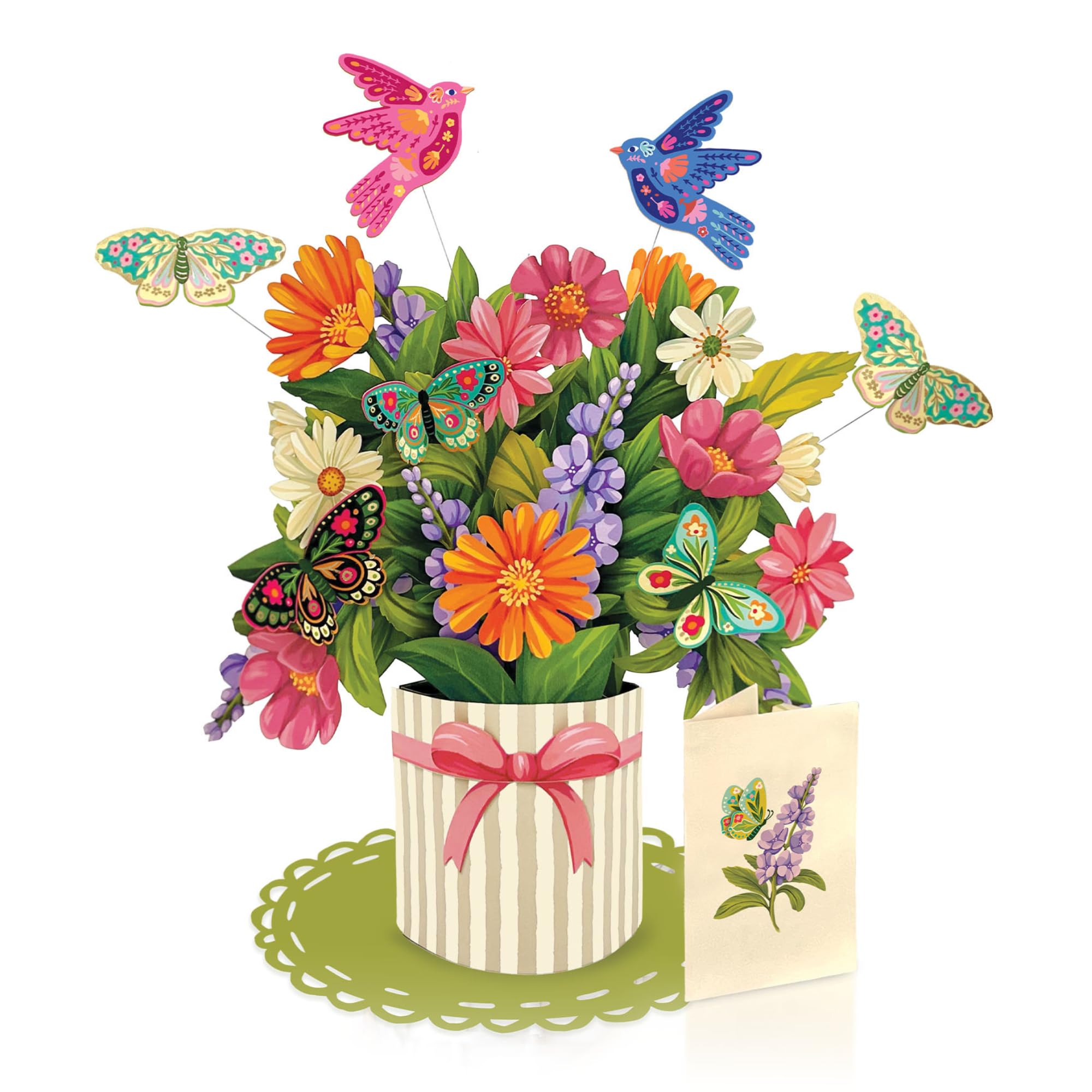 Freshcut Paper Enchanted Garden Pop Up Cards, 12 Inch Life Sized Forever Flower Bouquet 3D Popup Greeting Card, Birthday Cards, Valentine's Day Card,