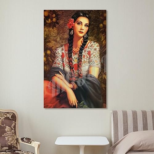 Miniatura 7 de MOJDI Póster de pintura artística de niña mexicana, póster vintage de arte mexicano, pósteres e impresiones de pintura en lienzo, cuadros artísticos