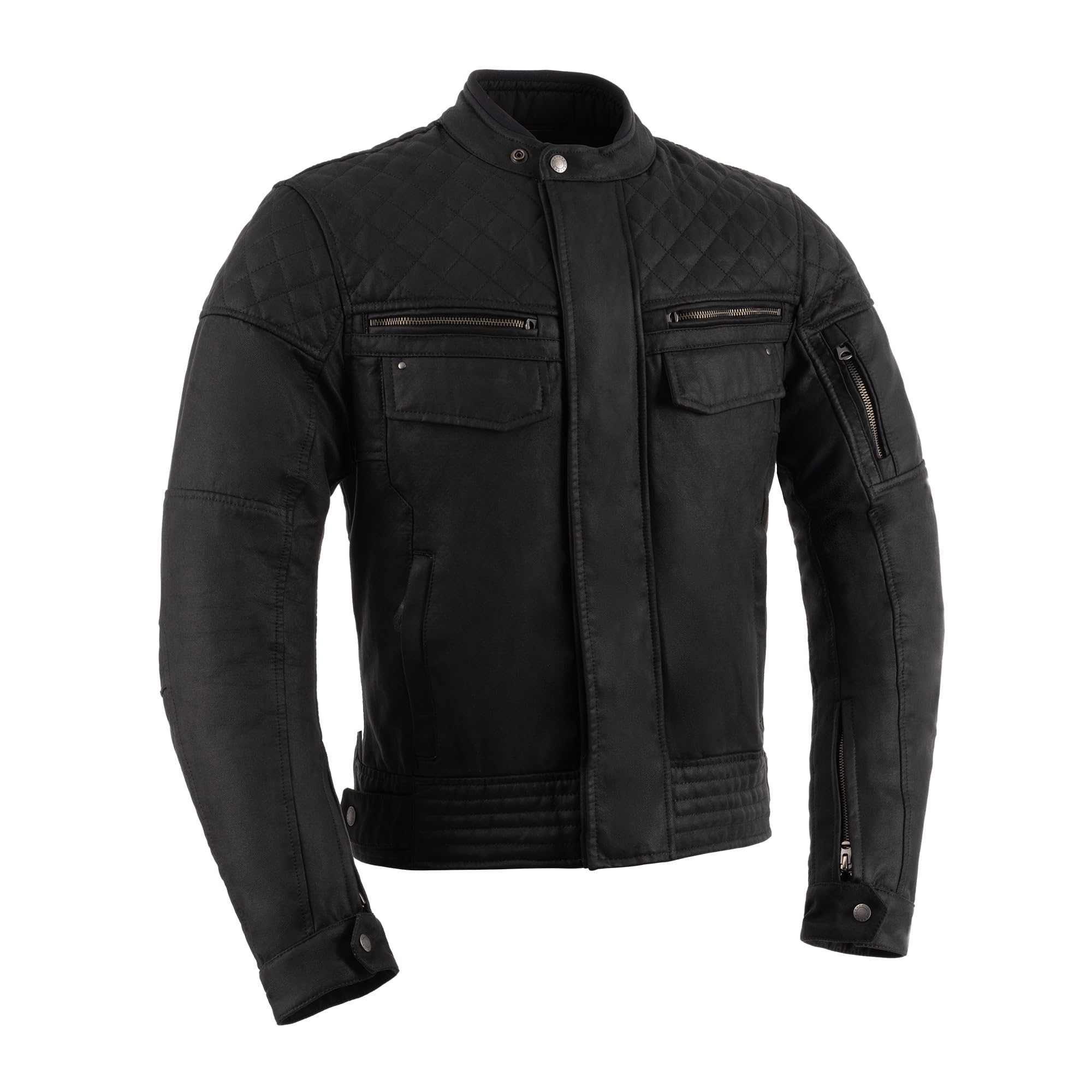 Oxford Men's Black Hardy 2.0 Dry2dry Wax Motorcycle Jacket, L