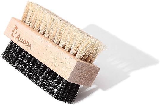 Shoe Cleaning Brush/Scrub Brush by Alloda - [Upgrade] Protect Double Sided Soft & Hard Sneaker Cleaner Brush by 100% Boar & Nylon Bristle