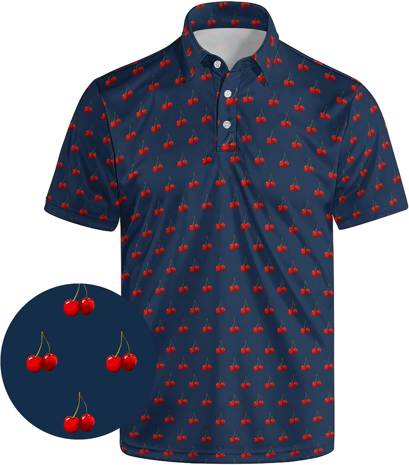 Golf Shirts for Men Funny Polo Short Sleeve Performance Moisture Wicking Quick Dry Mens Hawaiian Polo Shirt