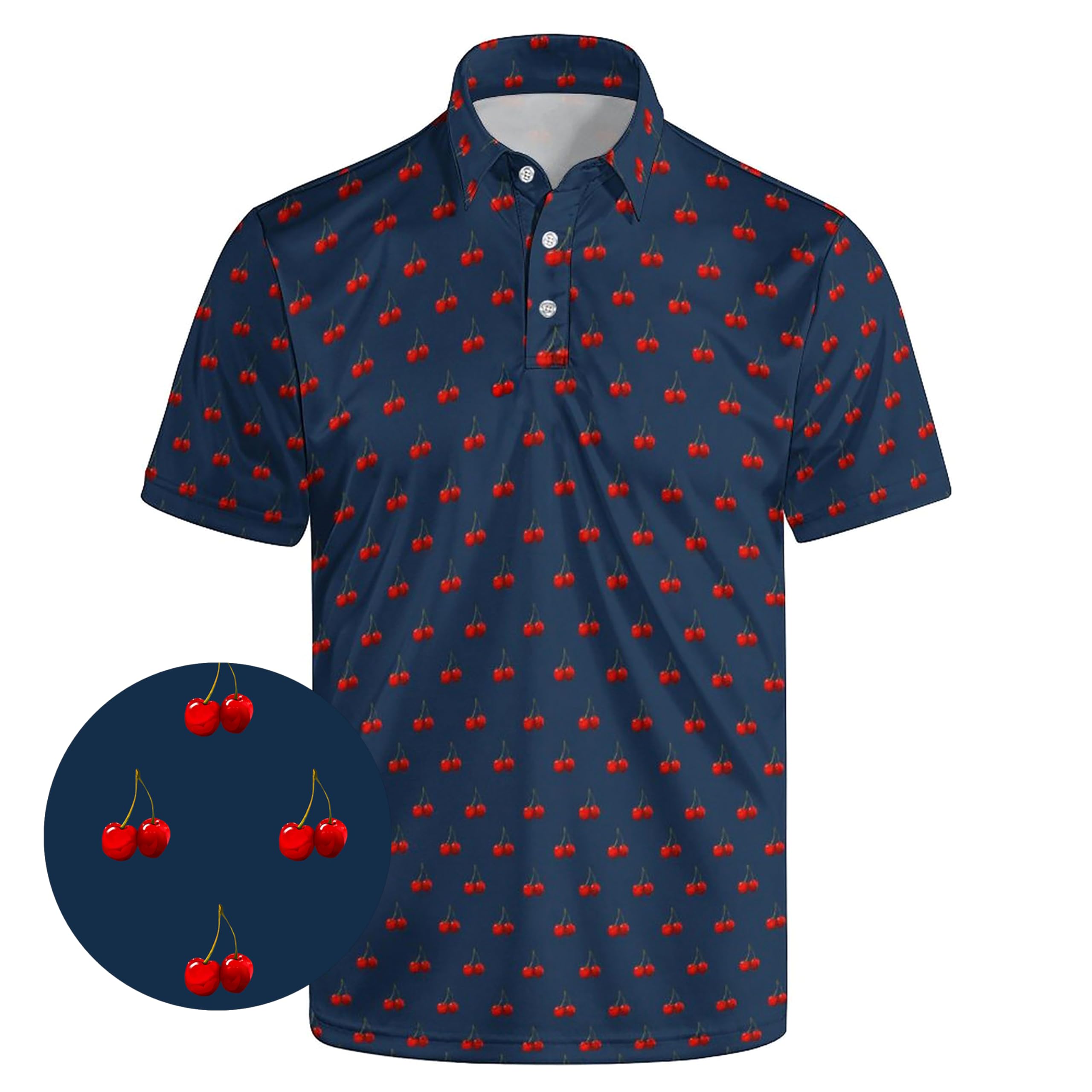 Lxopogk Golf Shirts for Men Funny Polo Short Sleeve Performance Moisture Wicking Quick Dry Mens Hawaiian Polo Shirt