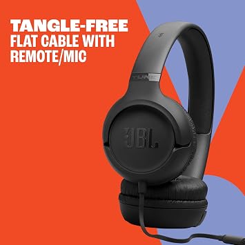 JBL Tune 530 Wired On Ear Headphones, Blue | Comfort Fit, Microphone, JBL Pure Bass Sound, EQ Presets, Foldable Design and Tangle-Free Cable