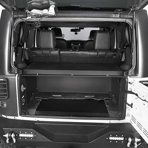 Miniatura 3 de Hooke Road para Jeep Cargo Trunk Cover Cubierta de cubierta de seguridad para Jeep Wrangler JK 2007-2018 4-Door Unlimited