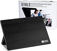 Vista 8 de Chef's Vision Bloque magnético para cuchillos, bambú, elegante soporte magnético para cuchillos de cocina, elegante exhibición de cuchillos de pie