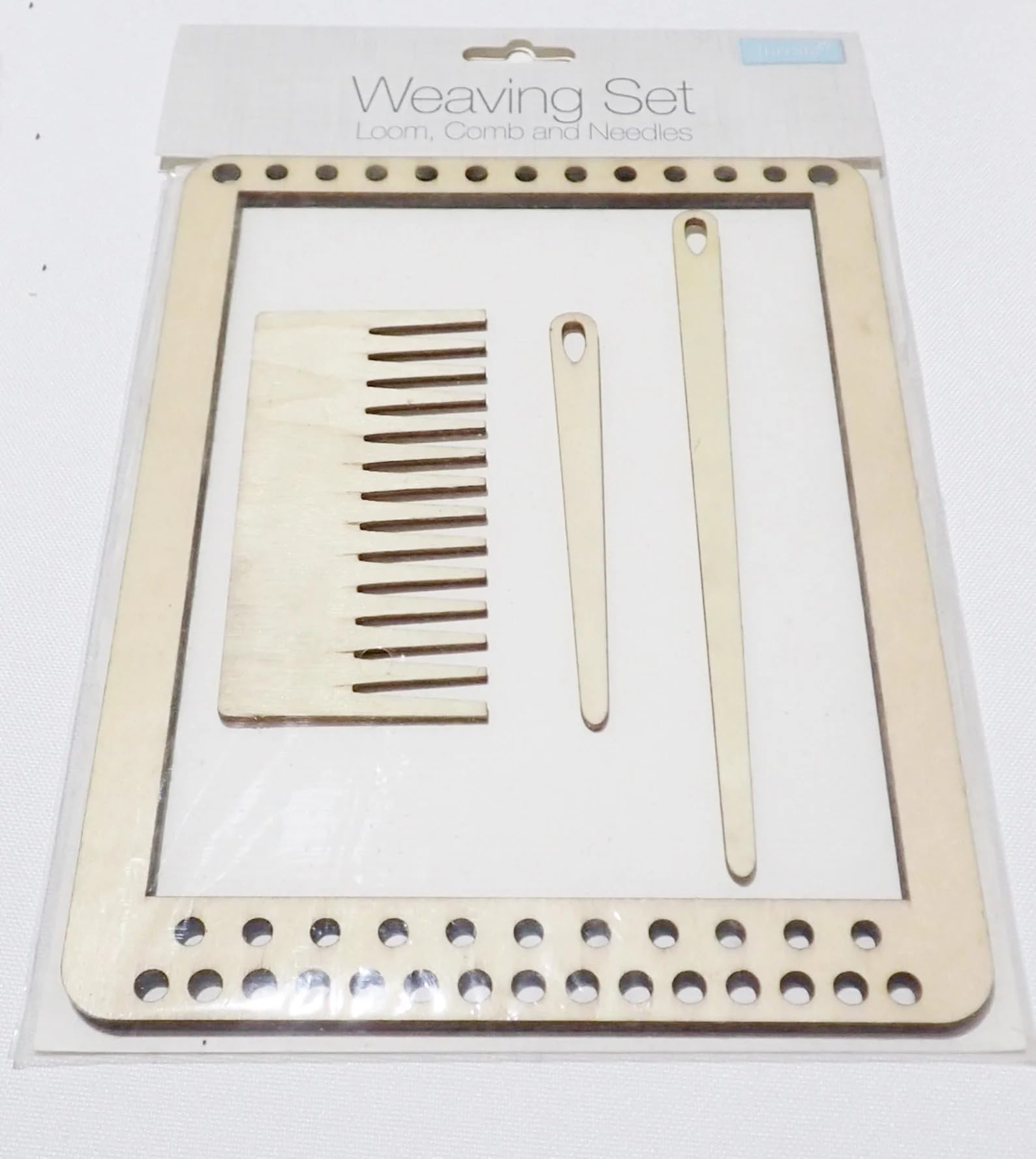 Curious Button Pack of 8 Wooden MDF Weaving Set | Loom, Comb & Needle Kit | Small (8x8cm) & Medium (15x20cm) Frames | DIY Darning Loom for Kids & Beginners – Yarn Not Included