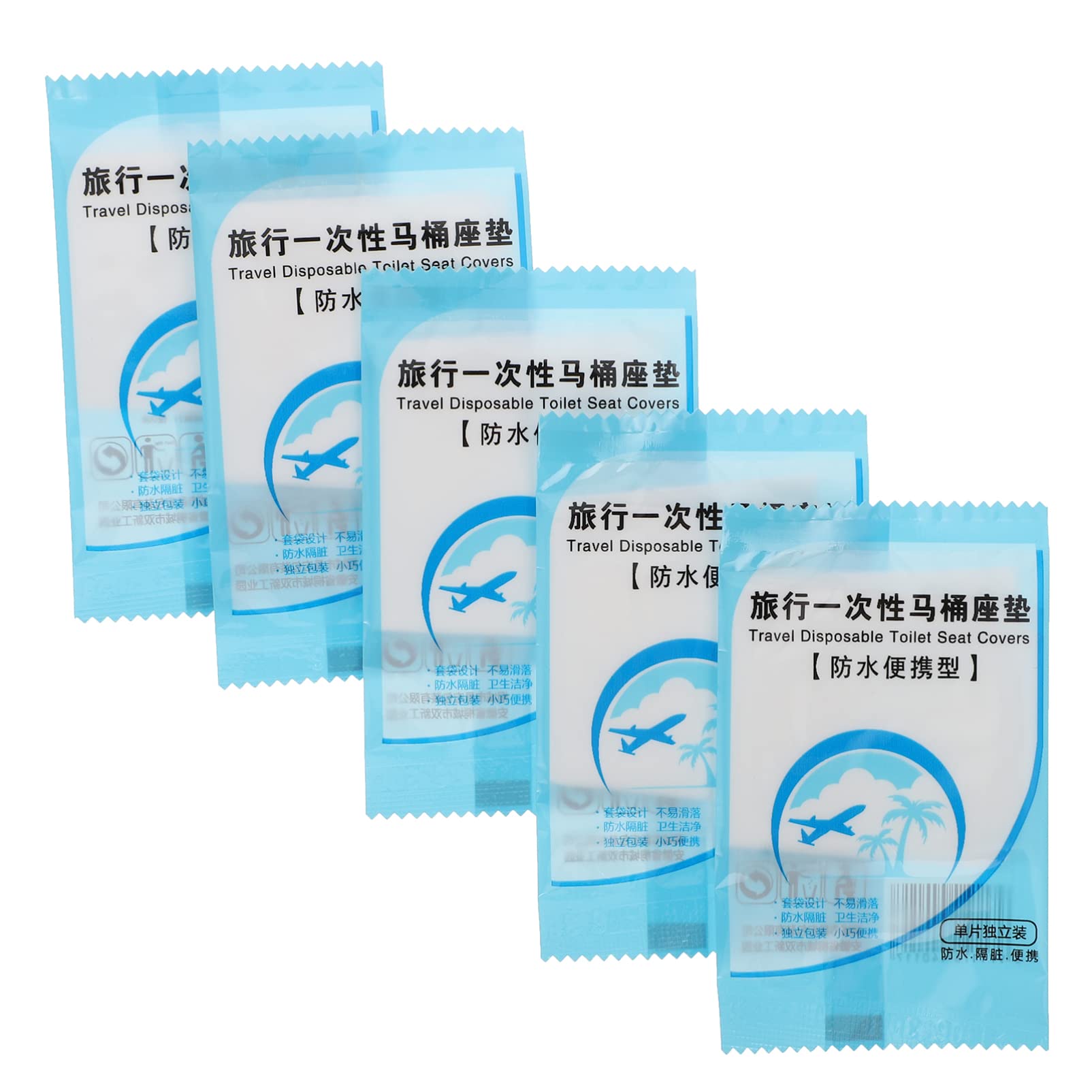 SOLUSTRE Bathroom Toilet Seat Cover Set 50pcs Disposable Thicker Portable Waterproof for Adults Boys and Girls